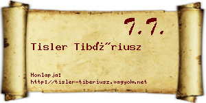 Tisler Tibériusz névjegykártya